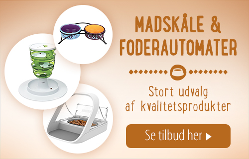 Madskåle og foderautomater til katte